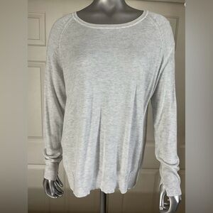 Zara Knit White Long Sleeve Sweater Women's Size Medium Crew Neck